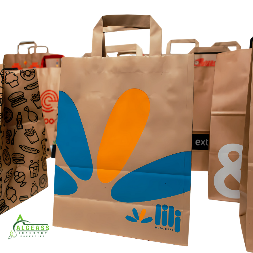 Flat handle paper bags